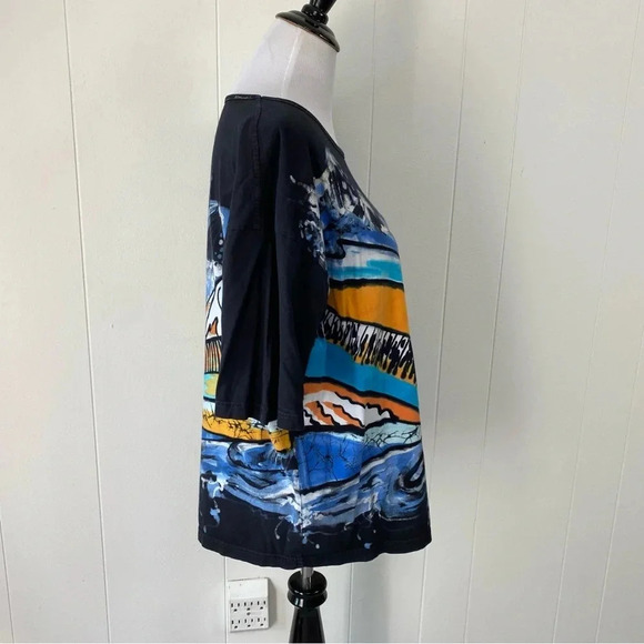 Woman’s Size XL Unbranded Art To Wear Abstract Tie Dye Colorful Waves Mountains - Picture 7 of 12
